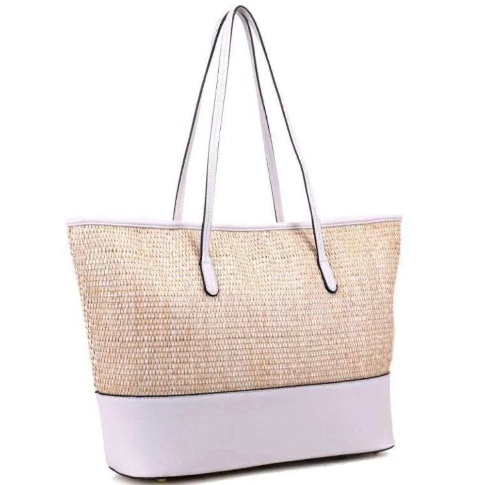 Woven Straw Shoulder Bag Women's Laptop Bag - Picture 2 of 2